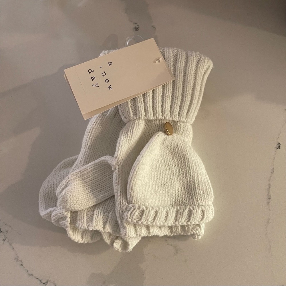 A New Day Target Flip Top White Gloves NWT